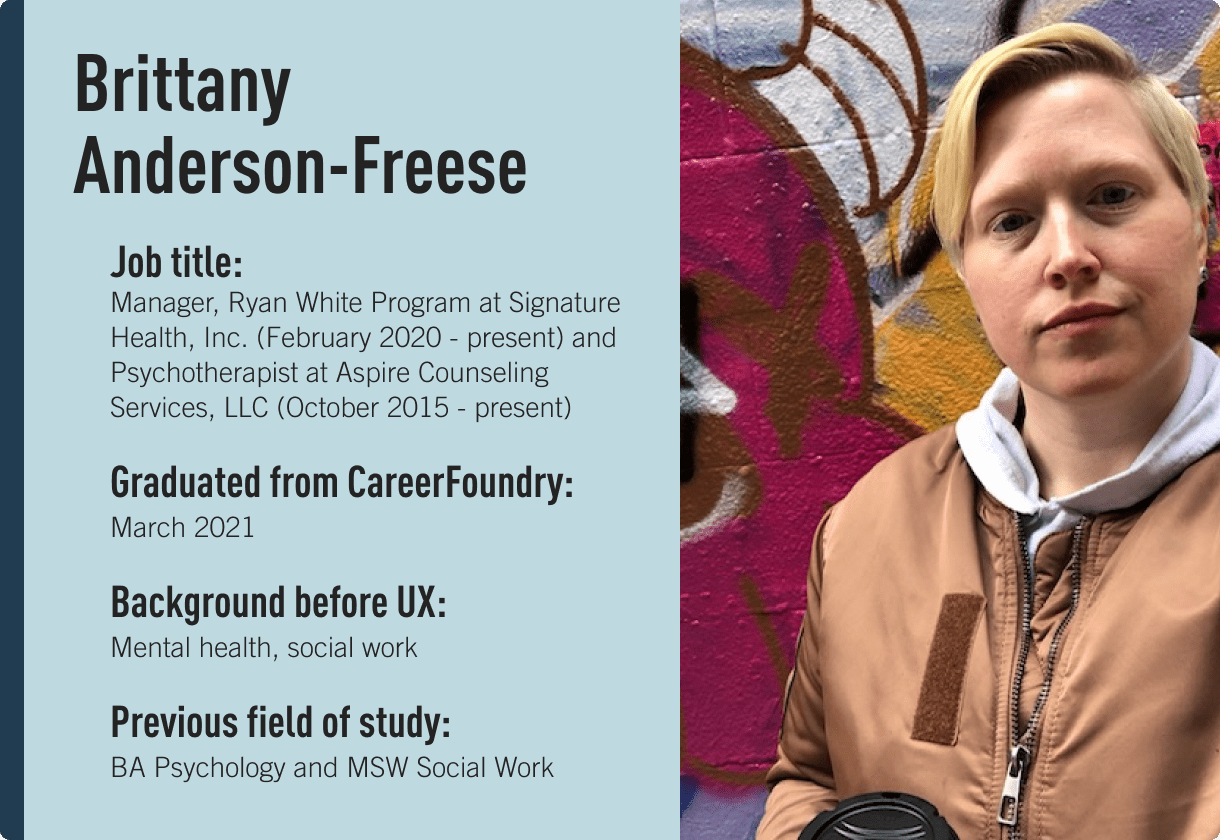 Brittany Anderson-Freese, Edie Windsor Coding Scholarship recipient and CareerFoundry graduate