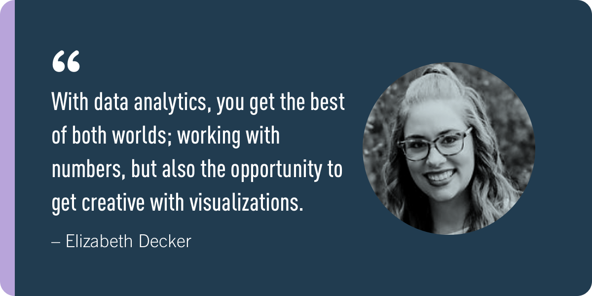 Elizabeth Decker, a CareerFoundry student who changed her career from barista to data analyst